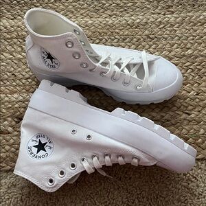 NWOT - Brand New White High Top Converse